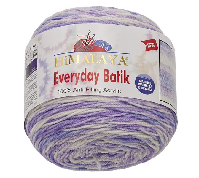 Příze HiMALAYA EVERYDAY BATIK Bílá,Fialová 74211 140g / 350 m