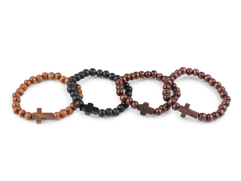 Náramek dřevěný unisex křížek