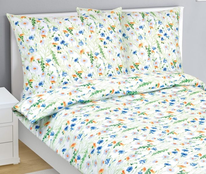 Povlečení bavlněné Modrá,Žlutá,Bílá 90/177