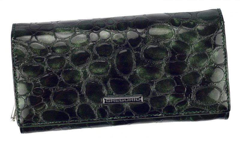 Kožená zelená dámská peněženka v dárkové krabičce