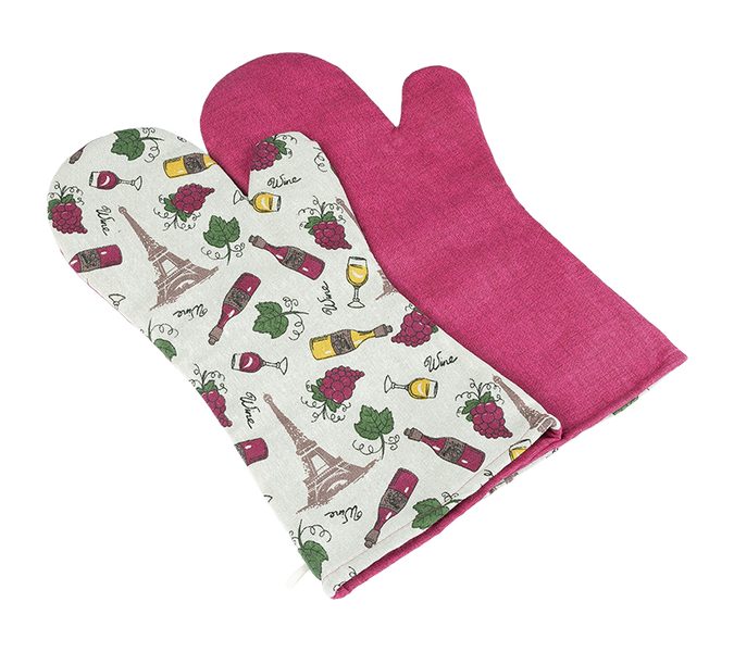 Grilovací rukavice 2ks Bordová 174/808 22x46 cm