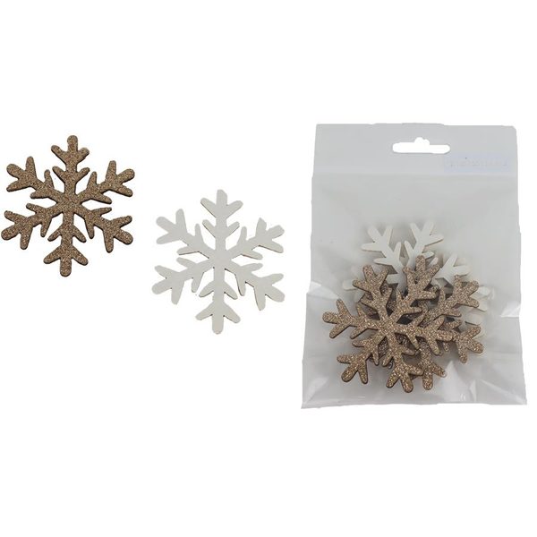 Dekorační vločka, 5 ks D5892 - 6 cm