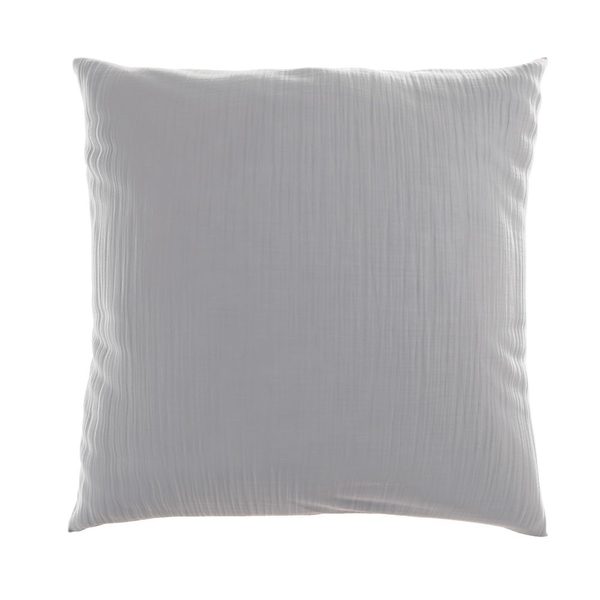 Mušelínový povlak na polštář SVĚTLE ŠEDÝ