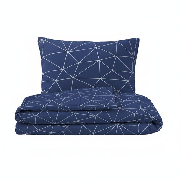 Bavlněné povlečení NORDIC COLLECTION GRID modré