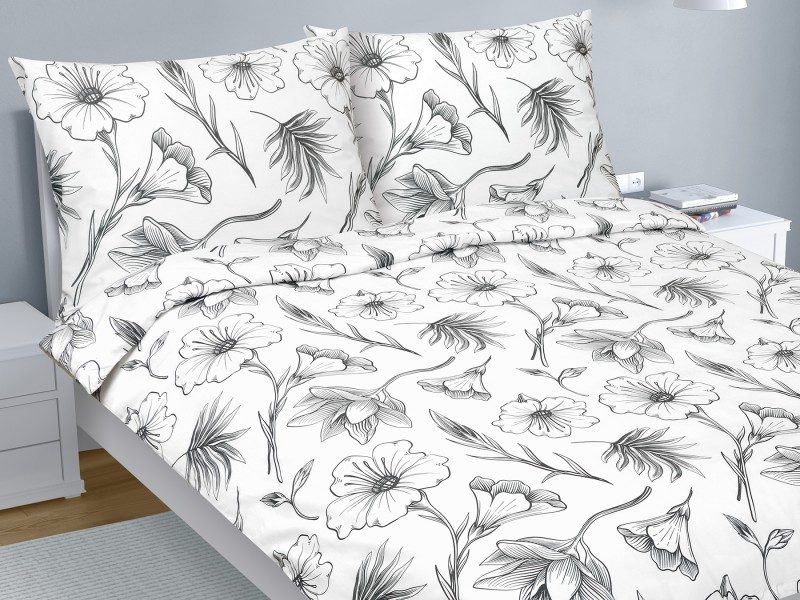 Povlečení bavlna na dvoudeku Bílá,Šedá 90/935