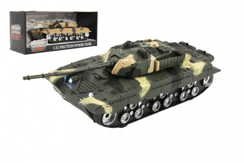 Tank plast 27cm na setrvačník na baterie se světlem se zvukem 2 barvy v krabici 29x13x12cm