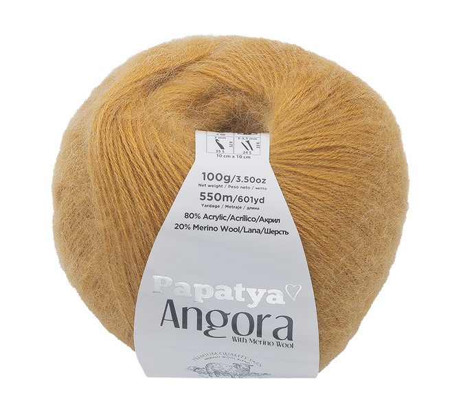 Příze ANGORA MERINO Hořčicová 8740 100g / 550 m