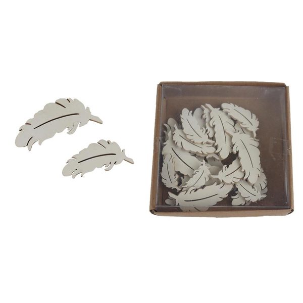 Dekorační pírka, 24 ks D5499 - 4 - 5 x 0,2 x 1,5 - 2 cm