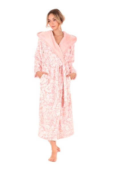 Župan s kapucí Flora růžová perla 39 56 3053