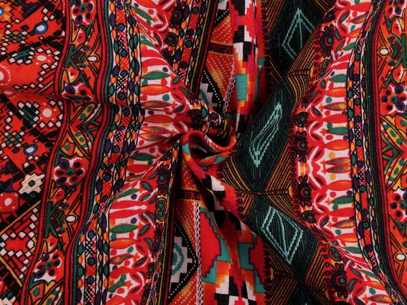 Bavlněná látka / plátno s řidší vazbou etno METRÁŽ