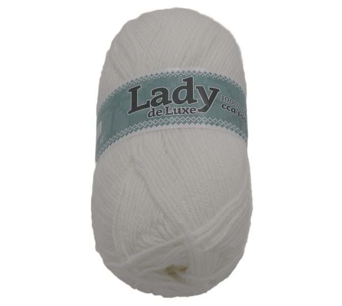 Příze LADY de Luxe Bílá 1100 100g / 238 m