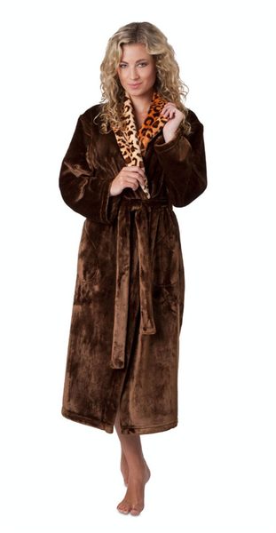 Jungle - Dámský Hnědý Župan s Exotickým Nádechem - Model 25 56 8852 - Vestis – Bexis.cz