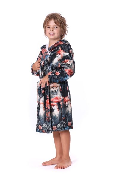 Dětský župan s potiskem lišek ZORA