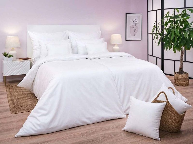 Povlečení atlas grádl hladký bílý 140x200, 70x90 cm{% if zbozi.vyrobce.nazev %} – Dadka{% endif %} – Bexis.cz