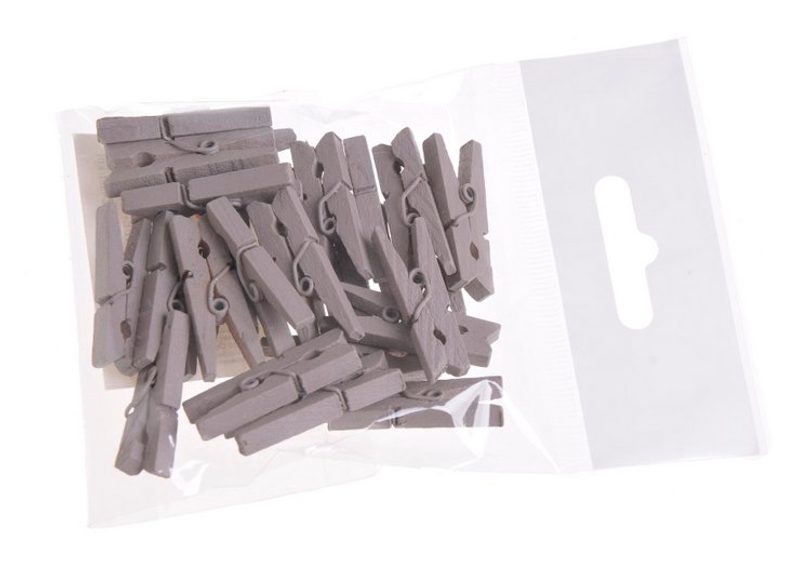 Šedé mini kolíčky 3 cm 24 kusů