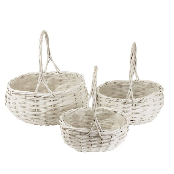 Koš oválný bílý, 3ks P0509 - 20x15x10/25 cm{% if zbozi.vyrobce.nazev %} – Morex{% endif %} – Bexis.cz