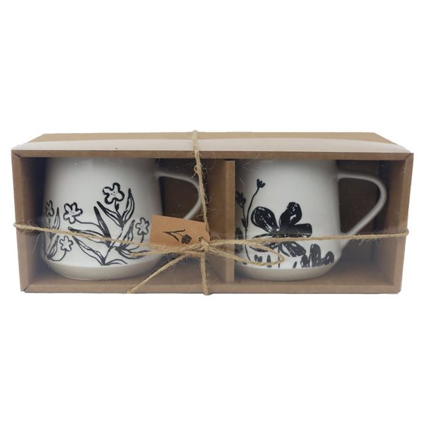 Hrnek kytka mix, 2 ks X8140 - D7.5xH9.2xBD7.5cm