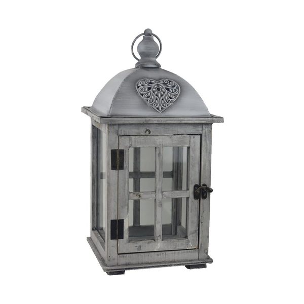 Dřevěná lucerna D7098/B - 43.5cm