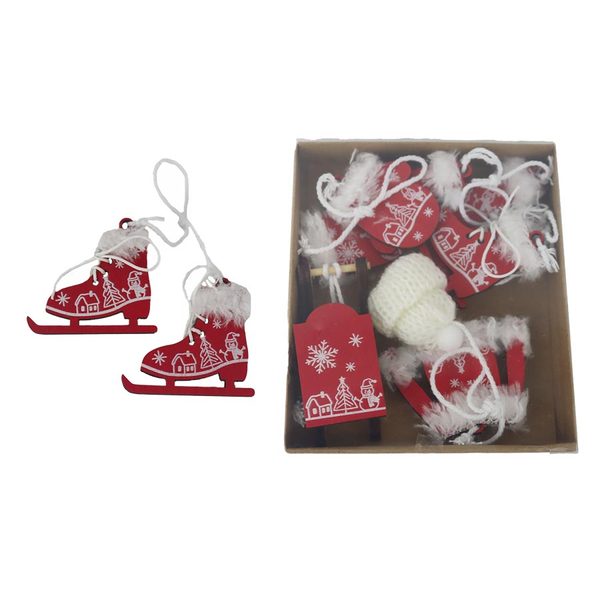 Vánoční dekorace k zavěšení, 6 ks D7340 - 13 × 11 × 2 cm