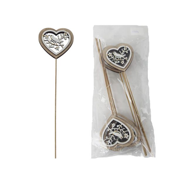 Zápich srdce, 8 ks D7595 - 7 cm