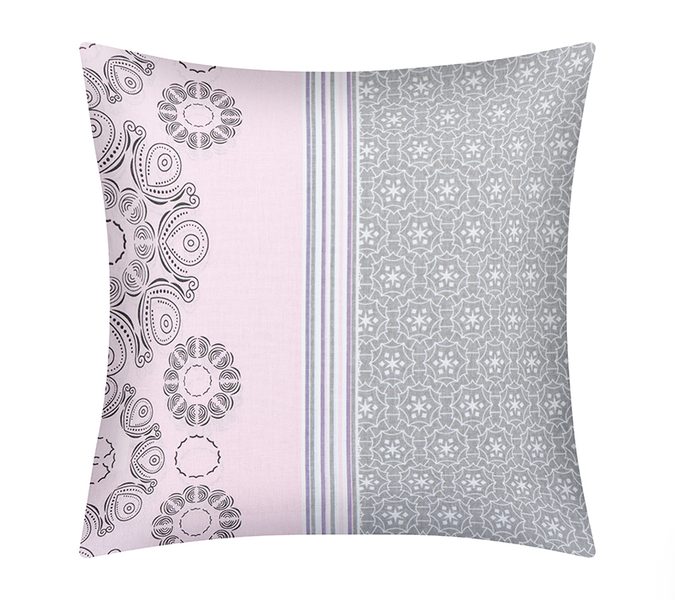 Povláček bavlněný Růžová,Šedá,Bílá 90/133B 40x40 cm