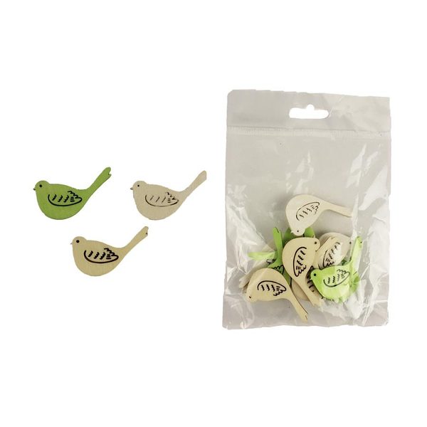 Dekorační ptáčci 12ks D2983 - 4 x 0,2 x 3 cm