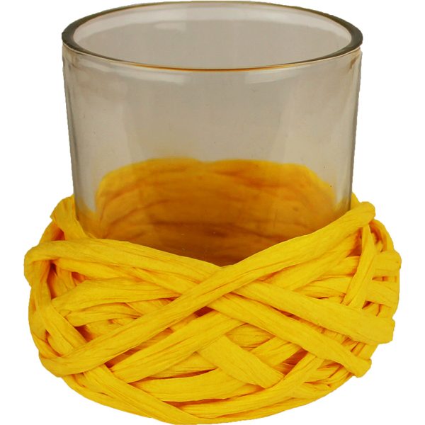 svícen dekorační žlutý S0022 - 9 x 9 cm