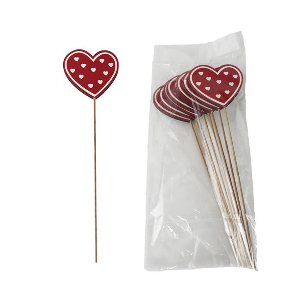 Zápich srdce, 8 ks D7597 - 7 cm