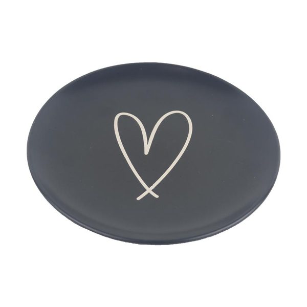 Keramický talíř srdce X6977-19 - 21.5 cm