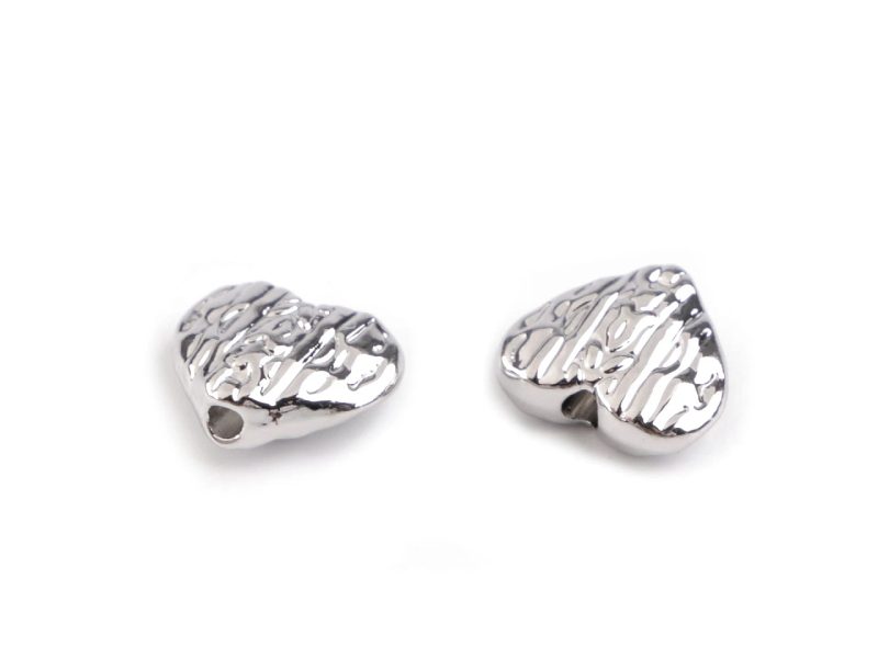 Kovový korálek srdce 10x12 mm 5 kusů