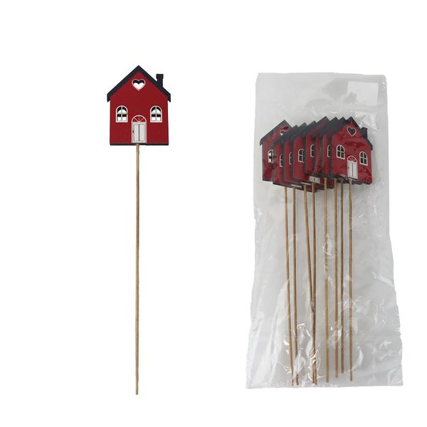 Zápich domeček, 8 ks D7598 - 7 cm