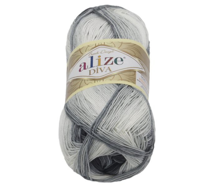 Příze DIVA BATIK Šedá,Černá 1900 100g / 350 m