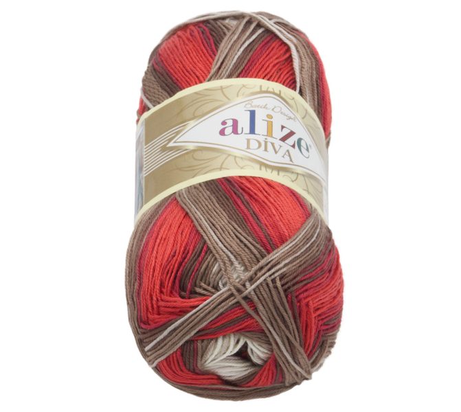 Příze DIVA BATIK Bílá,Béžová,Vínová 4574 100g / 350 m