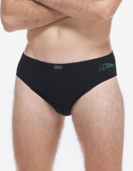 GINA pánské slipy s úzkým bokem, úzký bok, šité, s potiskem 70073P