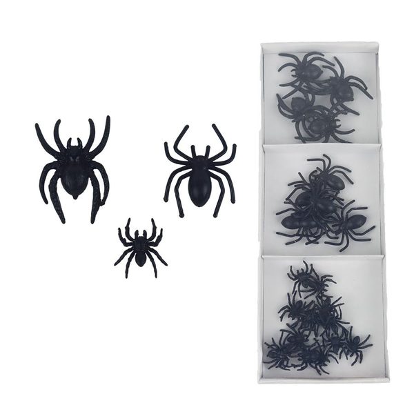 Dekorace pavouci, 24 ks X5067 - 1,5 - 2,5 x 0,4 - 0,8 x 2,2 - 4 cm