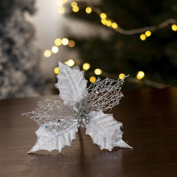 Dekorační květ vánoční hvězda 13 cm X3584-28