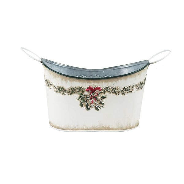 Vánoční plechový obal oválný K3904/1 - 19 cm