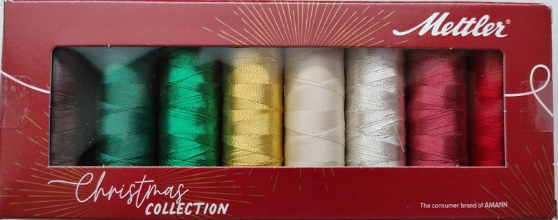 Nitě POLY SHEEN a METALLIC Mettler vánoční sada 8 kusů