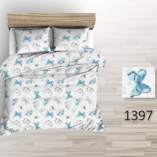 Povlečení hladká bavlna LUX - Modrý motýl 140×200 + 70×90 cm - Olzatex – Bexis.cz