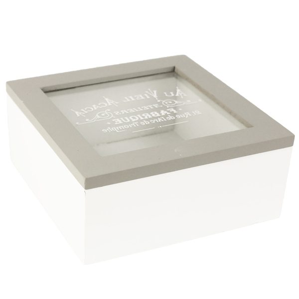 Dřevěný box D0309 - 15 x 15 x 7 cm