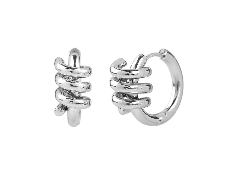 Náušnice z nerezové oceli kroužky se spirálou
