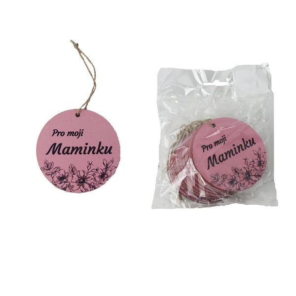 Dekorace k zavěšení PRO MOJI MAMINKU, 10 ks D7593 - 7 cm