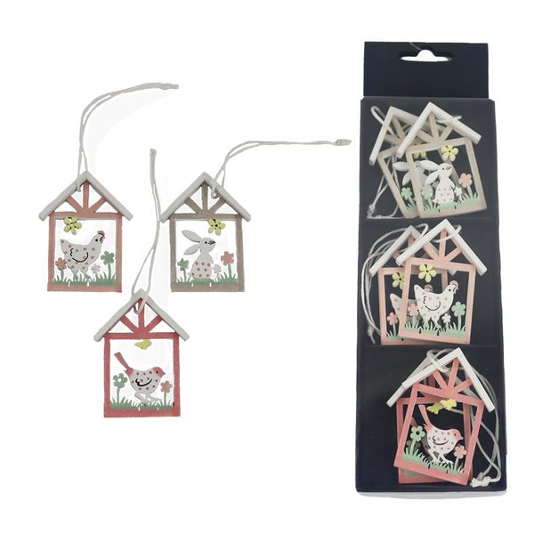 Jarní dekorace k zavěšení, 6 ks D6102 - 5,8 cm