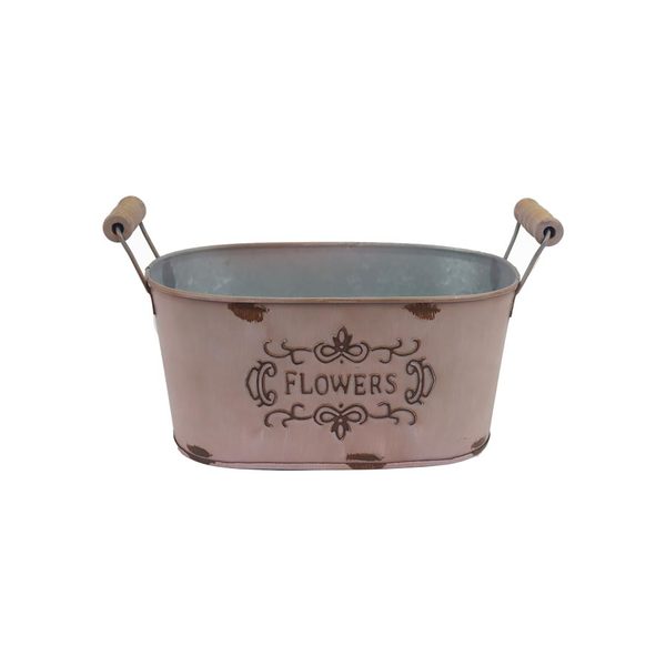 Květináč plechový K3568/1 - 21 × 13 × 10/13 cm