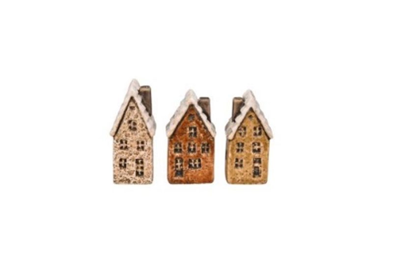 Dekorační domek, 3 ks 371572 - 7 cm