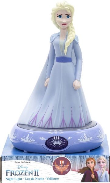 Noční stolní LED lampička 3D figurka Ledové Království Elsa Plast