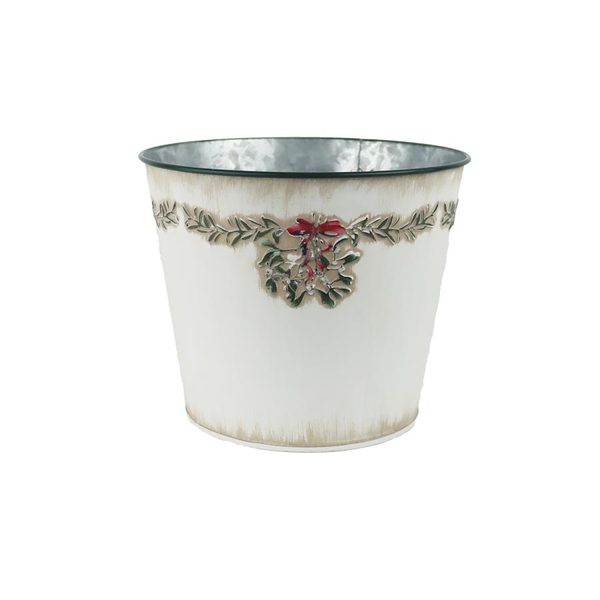 Vánoční květináč plechový K3903/3 - 17 cm