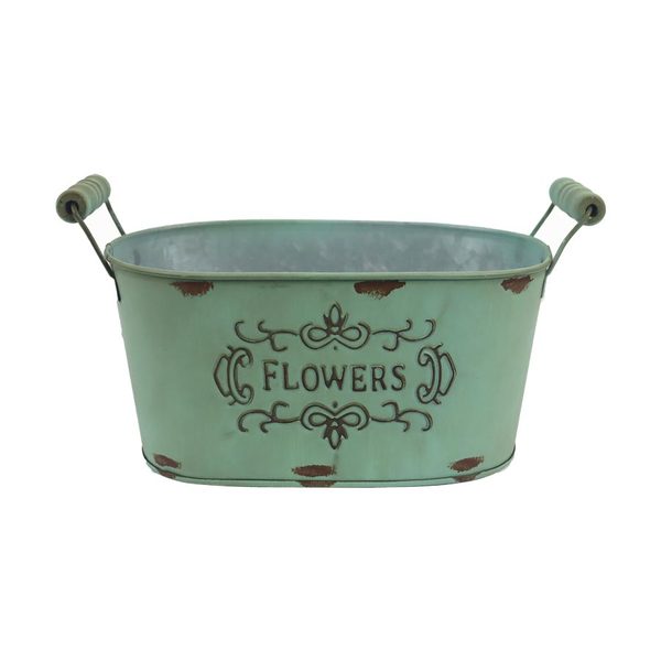 Květináč plechový K3569/1 - 21 × 13 × 10/13 cm