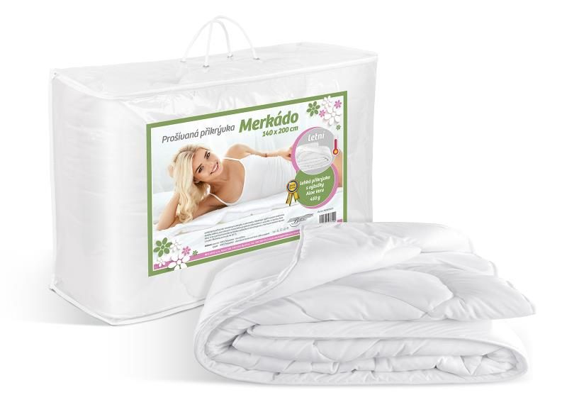 Přikrývka Merkado Aloe Vera letní, 140x200, 450g Bílá 8600/450 140x200 cm