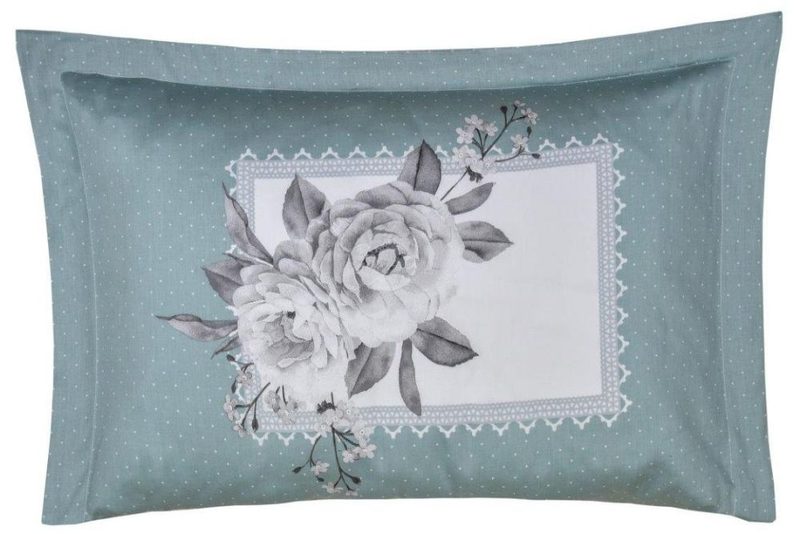 Povlak na polštář saténový panel KENZO zelené